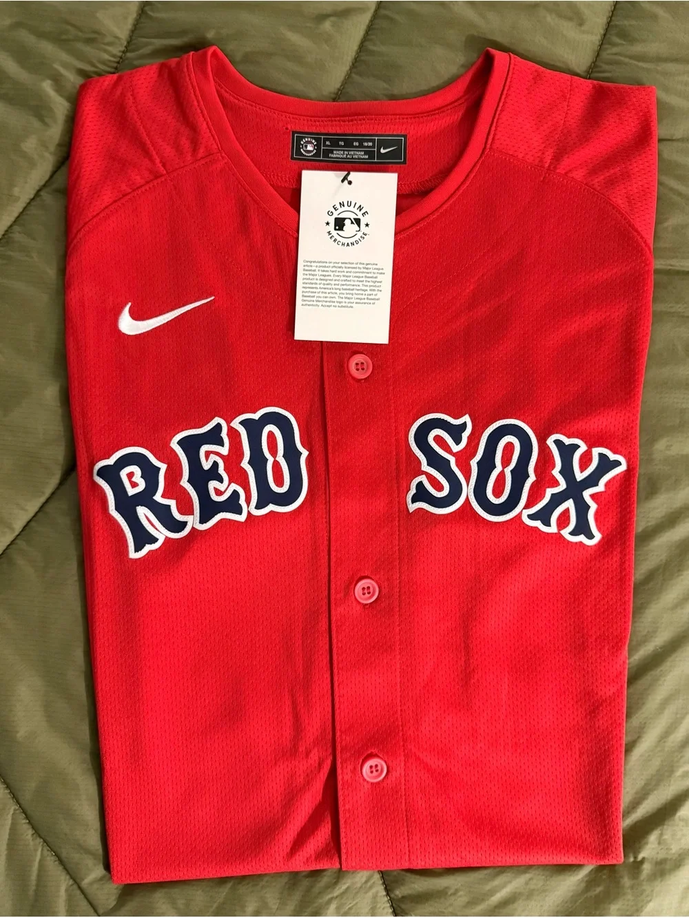 Nike official MLB Boston Red Sox Jersey Red mesh with Navy Accents